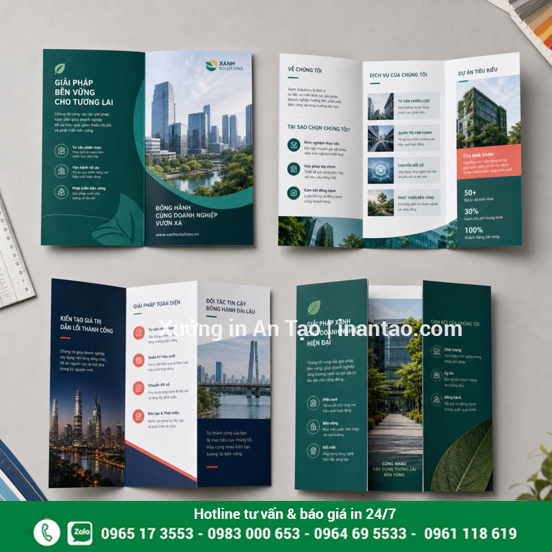 So sánh các kiểu gấp khi in brochure Các kiểu gấp brochure hai, ba, chữ Z và cửa sổ