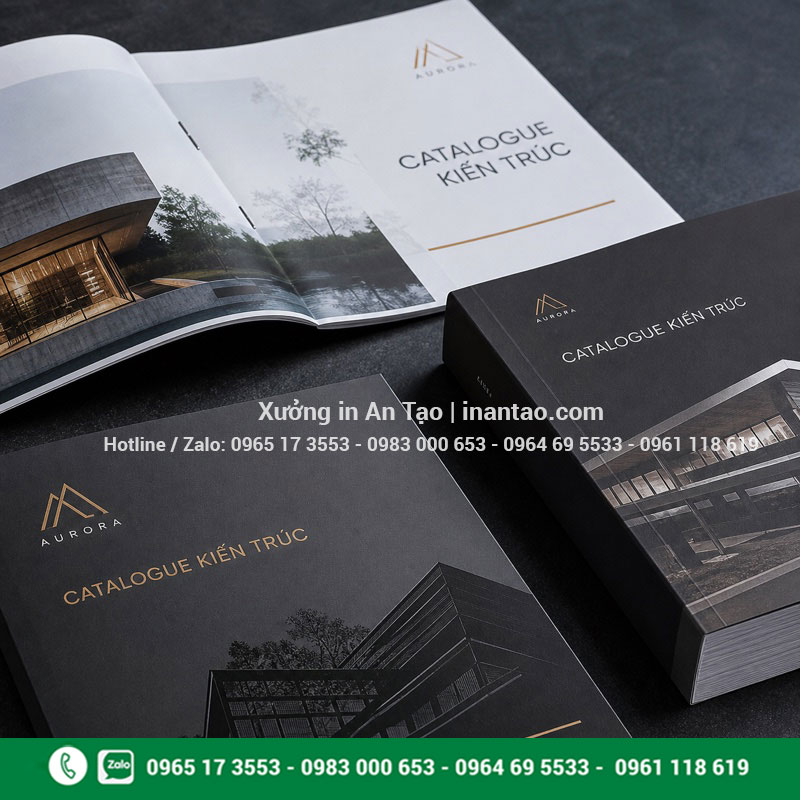 Gia công và đóng cuốn catalogue Catalogue đóng ghim keo gáy và gia công bìa cao cấp