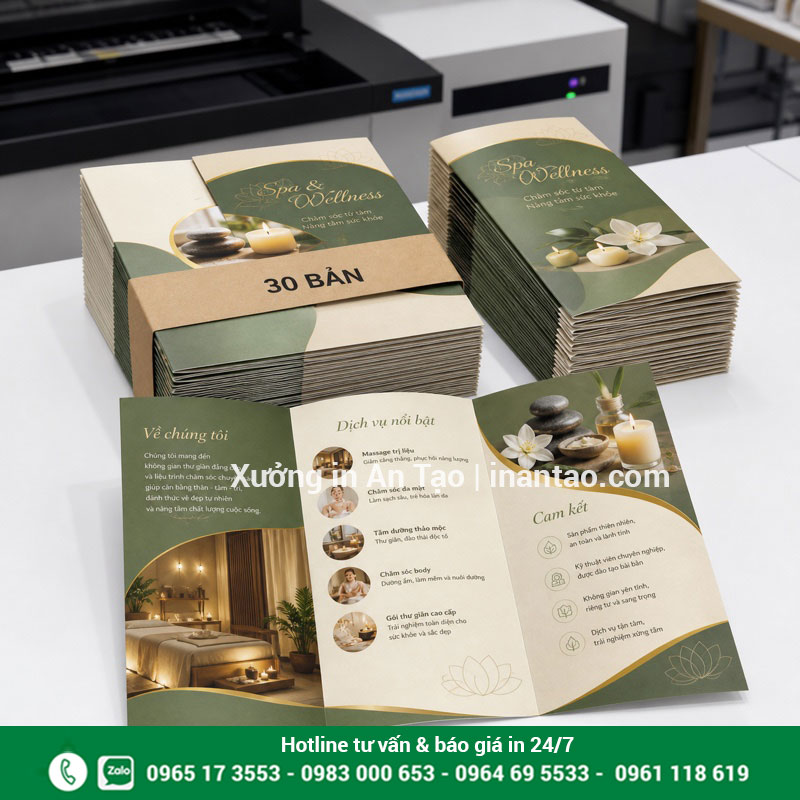 In brochure số lượng ít bằng công nghệ kỹ thuật số Đơn in brochure số lượng ít 30 bản hoàn chỉnh