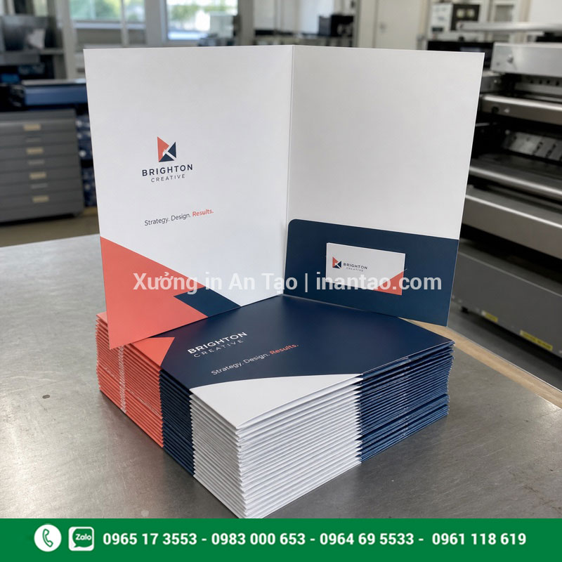 Đơn hàng in folder số lượng ít In folder số lượng ít thành phẩm tại xưởng