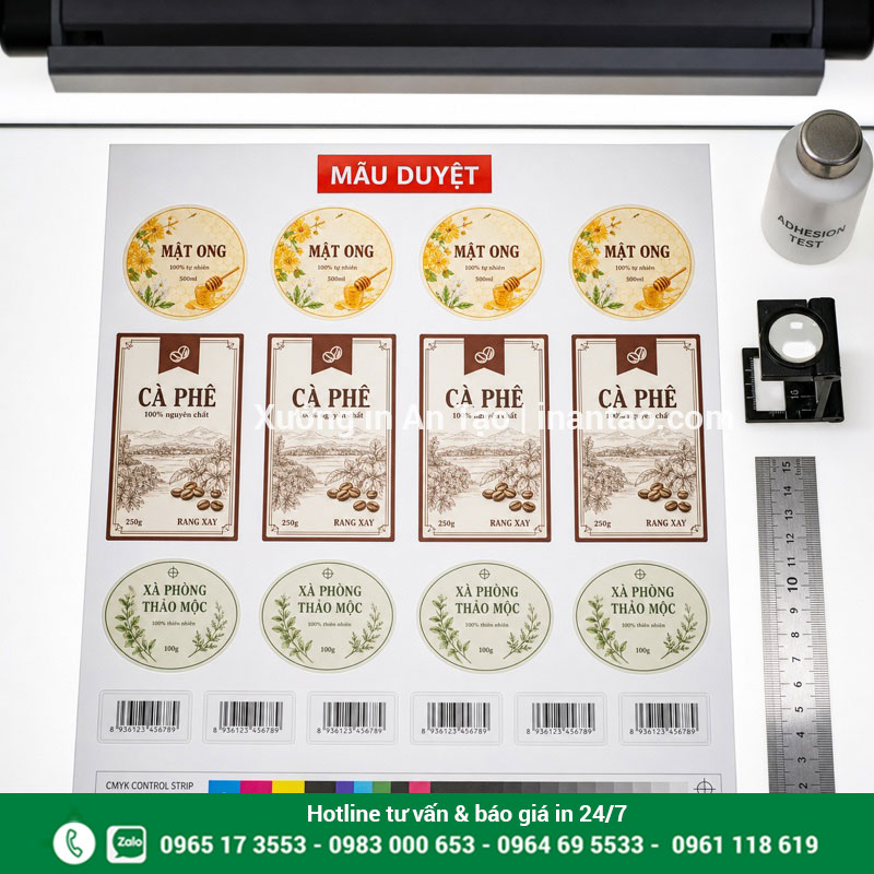 Kiểm tra chất lượng in decal thành phẩm Kiểm tra màu sắc, kích thước và đường bế sau khi in decal