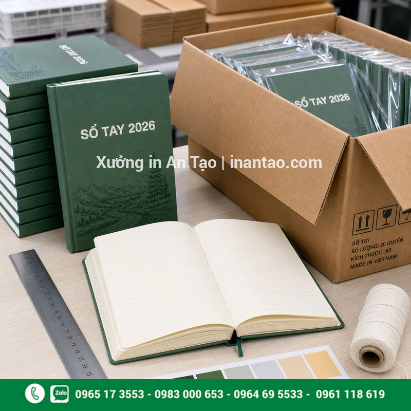 Kiểm tra chất lượng và đóng gói sổ tay Kiểm tra ruột gáy và đóng gói sổ tay thành phẩm