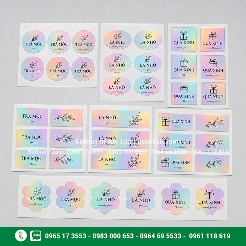 Các mẫu decal tem 7 màu thường Mẫu decal tem 7 màu thường với nhiều hình dáng