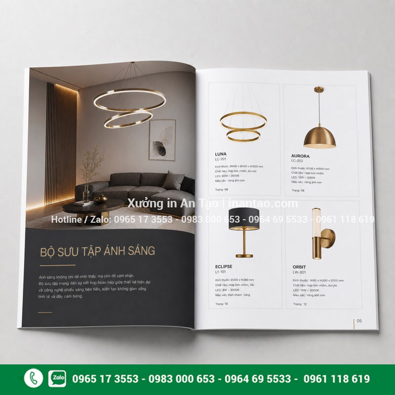 Thiết kế trang ruột catalogue chuyên nghiệp Mẫu ruột in catalogue sản phẩm bố cục rõ ràng