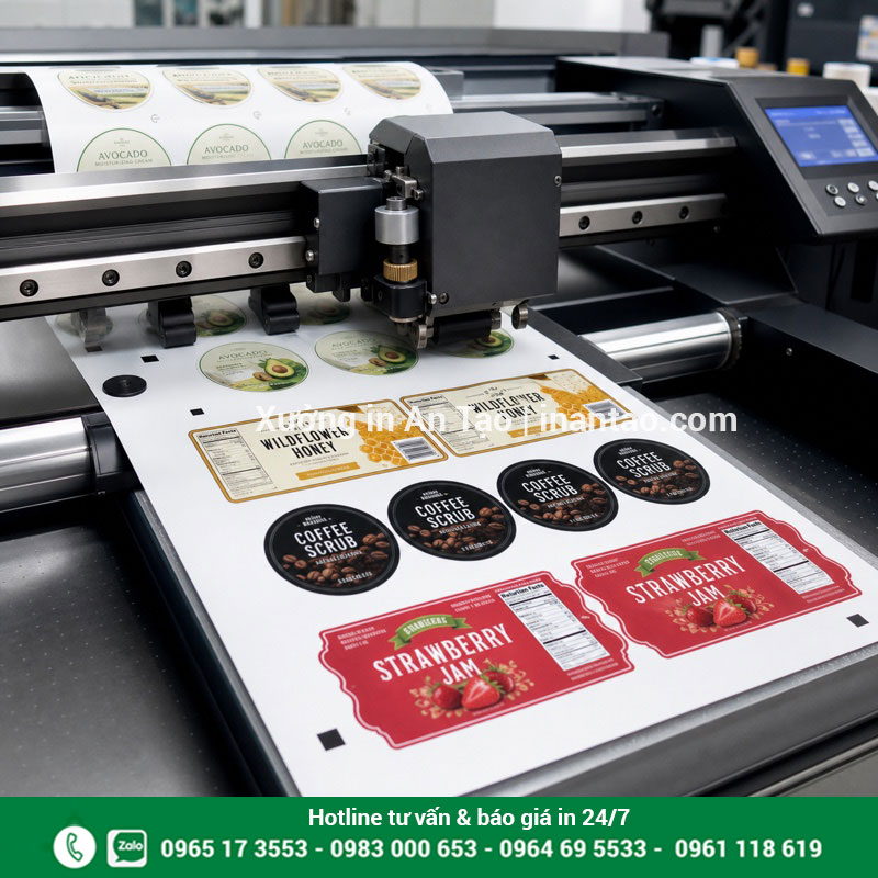 Quy trình in decal và cắt bế tự động Máy in và bế decal theo đường viền tại xưởng