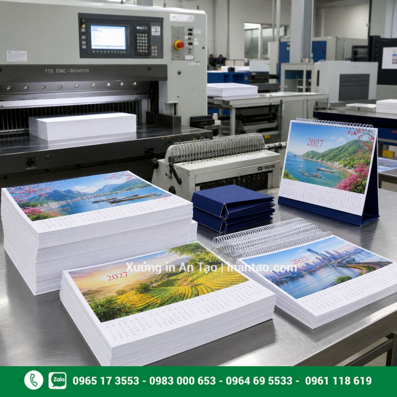 Quy trình in lịch để bàn chuyên nghiệp Quy trình in lịch bàn tại xưởng