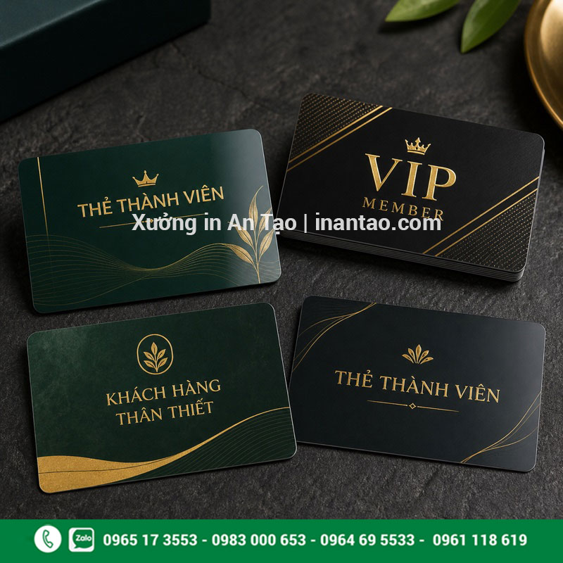 Mẫu thẻ nhựa thành viên VIP cao cấp Bộ thẻ nhựa thành viên và thẻ VIP màu xanh đen