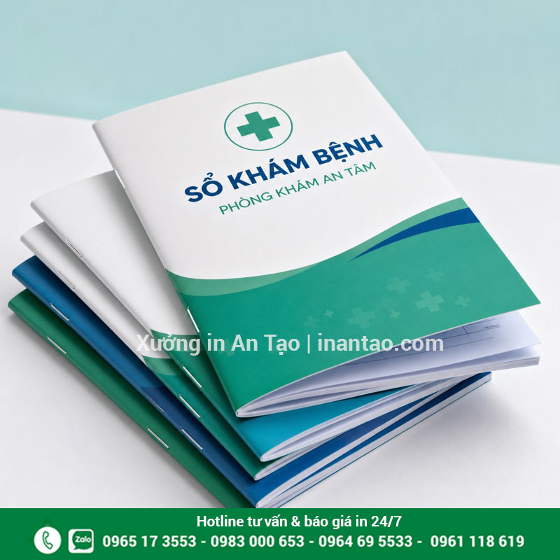 In sổ khám bệnh theo yêu cầu tại TP.HCM Chồng sổ khám bệnh A5 được in hoàn chỉnh tại inlichdeban.net