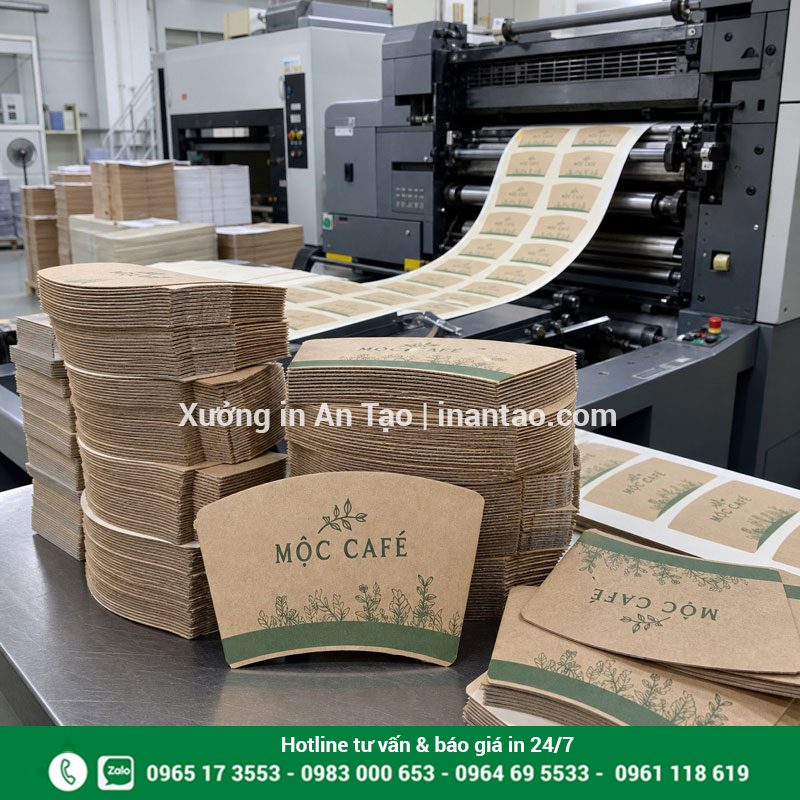 Sản xuất cover ly giấy theo yêu cầu Quy trình in cover ly giấy và bế thành phẩm tại xưởng
