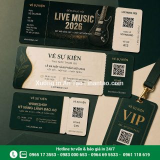 Vé sự kiện thiết kế đẹp, in theo yêu cầu tại TP HCM
